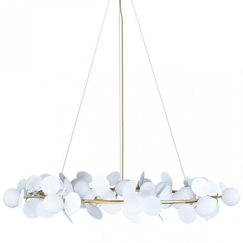 Люстра MATISSE Chandelier White диаметр 130 Белый Золотой Люстра MATISSE Chandelier White диаметр 130 Белый Золотой в Орле | Loft Concept