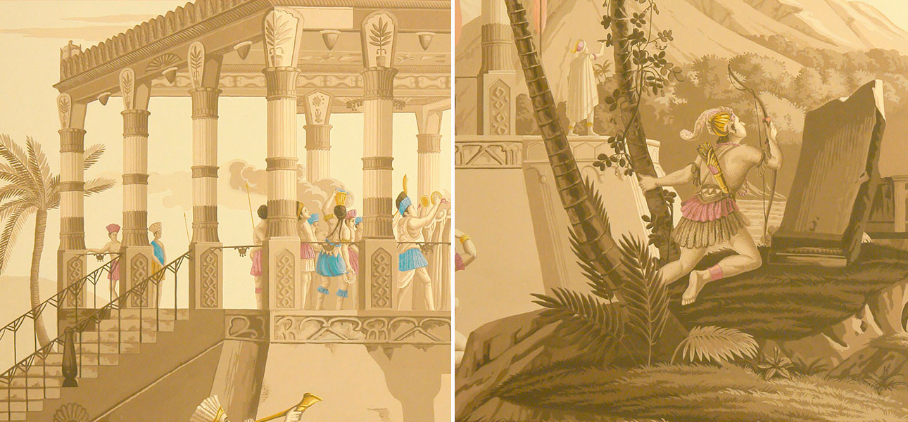 Обои ручная роспись The Incas Rose des Sables on scenic paper - фото