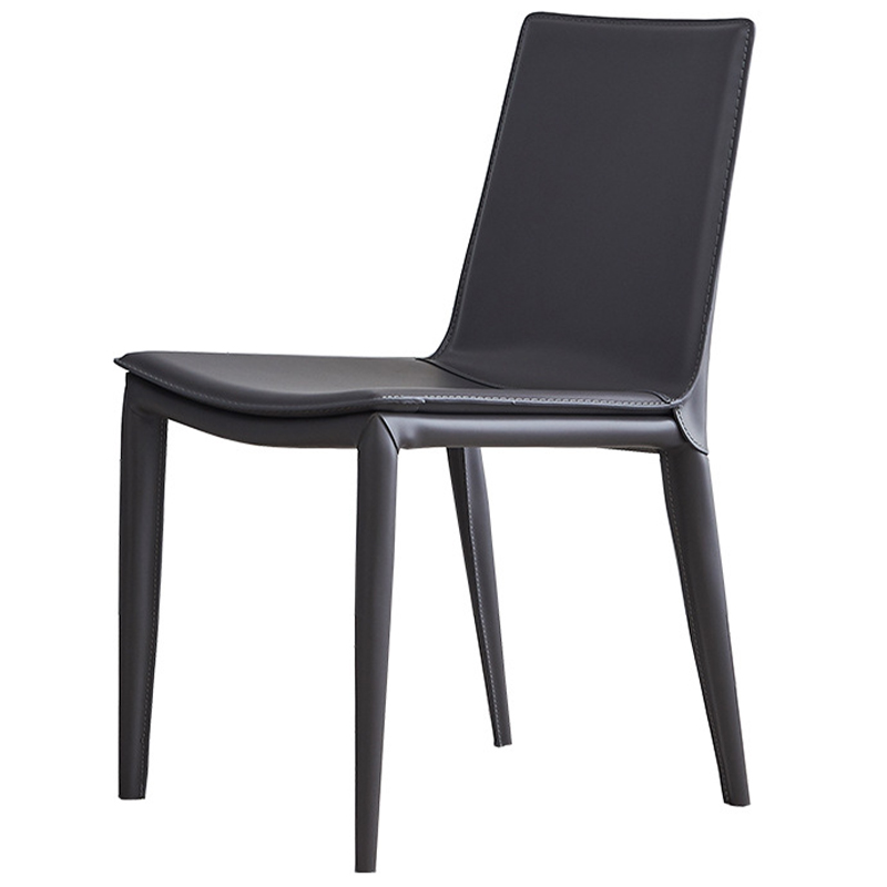 Стул с кожаной обивкой Elbert Chair Grey Серый Серый в Орле | Loft Concept 