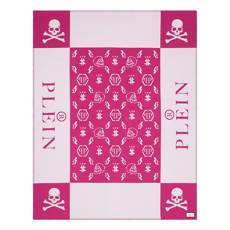 Плед Philipp Plein Plaid Cashmere Skull Pink Розовый Белый Плед Philipp Plein Plaid Cashmere Skull Pink Розовый Белый в Орле | Loft Concept