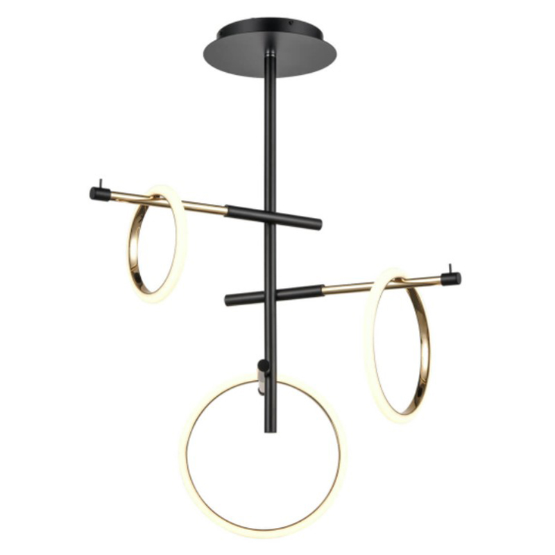Люстра Jessenia Rings Chandelier 3 Черный Золотой Люстра Jessenia Rings Chandelier 3 Черный Золотой в Орле | Loft Concept
