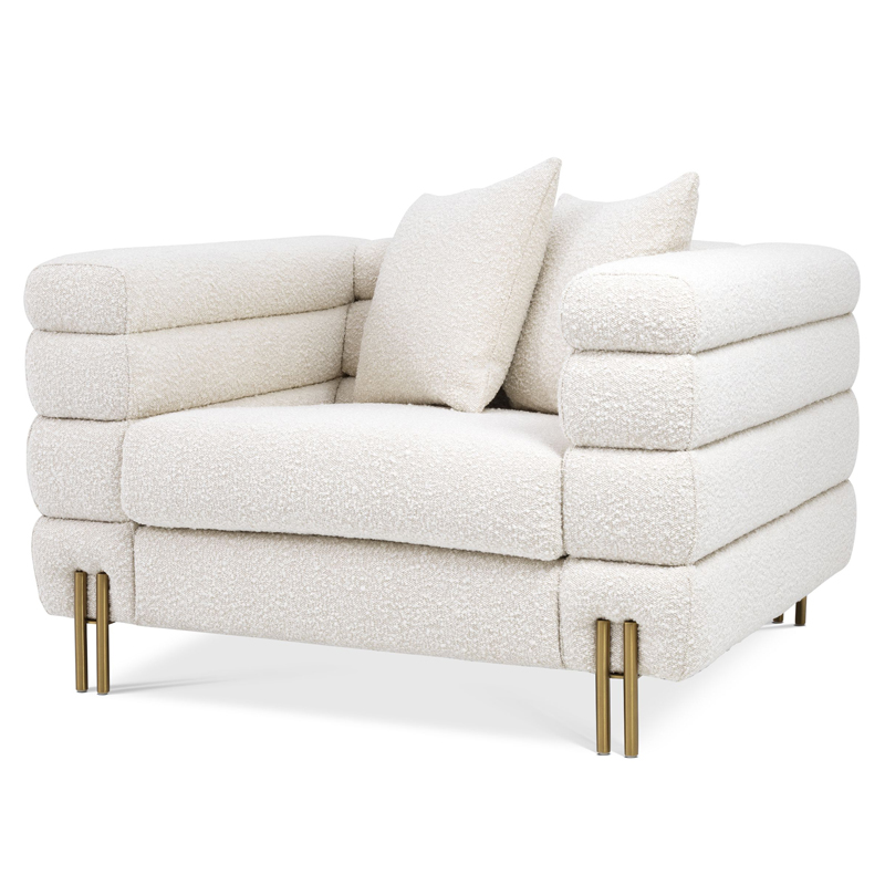 Кресло Eichholtz Chair York Boucle cream Кремовый Латунь Кресло Eichholtz Chair York Boucle cream Кремовый Латунь в Орле | Loft Concept
