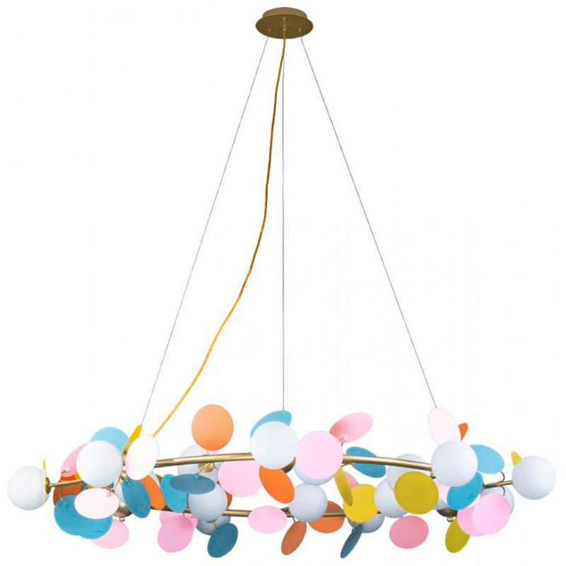 Люстра MATISSE Chandelier circle multicolor диаметр 130 Мульти Золотой Люстра MATISSE Chandelier circle multicolor диаметр 130 Мульти Золотой в Орле | Loft Concept