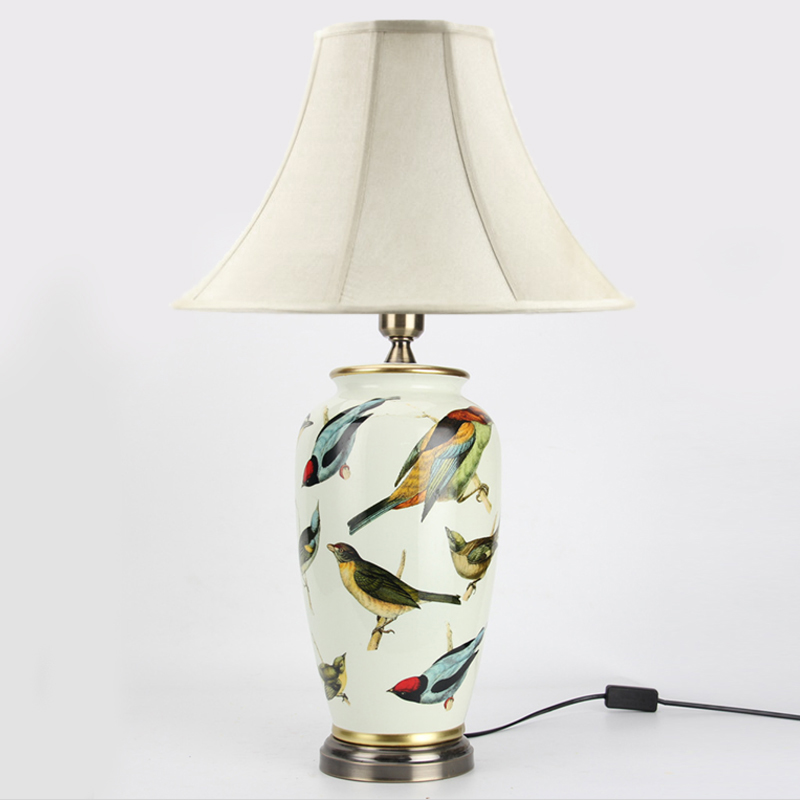Настольная лампа Birds Blue Table lamp Белый Мульти Золотой в Орле | Loft Concept 
