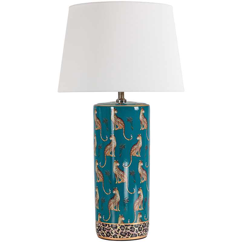 Настольная лампа с абажуром Leopard Lampshade Emerald Изумрудный Белый Коричневый Настольная лампа с абажуром Leopard Lampshade Emerald Изумрудный Белый Коричневый в Орле | Loft Concept