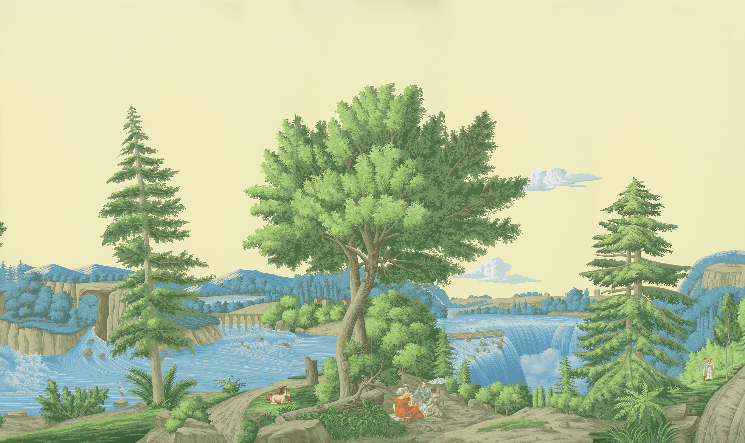 Обои ручная роспись North American River Views Dufour on scenic paper Обои ручная роспись North American River Views Dufour on scenic paper - постер Loft-Concept в Орле