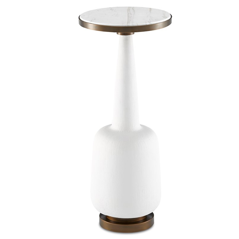 Приставной стол Greta Drinks Table Белый Латунь Приставной стол Greta Drinks Table Белый Латунь в Орле | Loft Concept