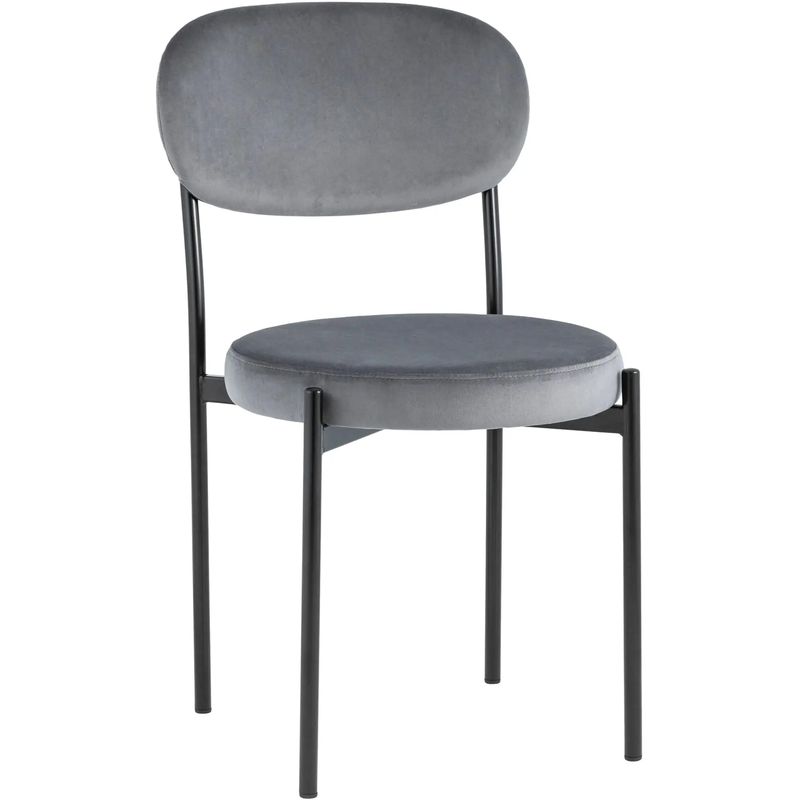 Стул Alfie Chair Серый Велюр Светло-серый Черный Стул Alfie Chair Серый Велюр Светло-серый Черный в Орле | Loft Concept