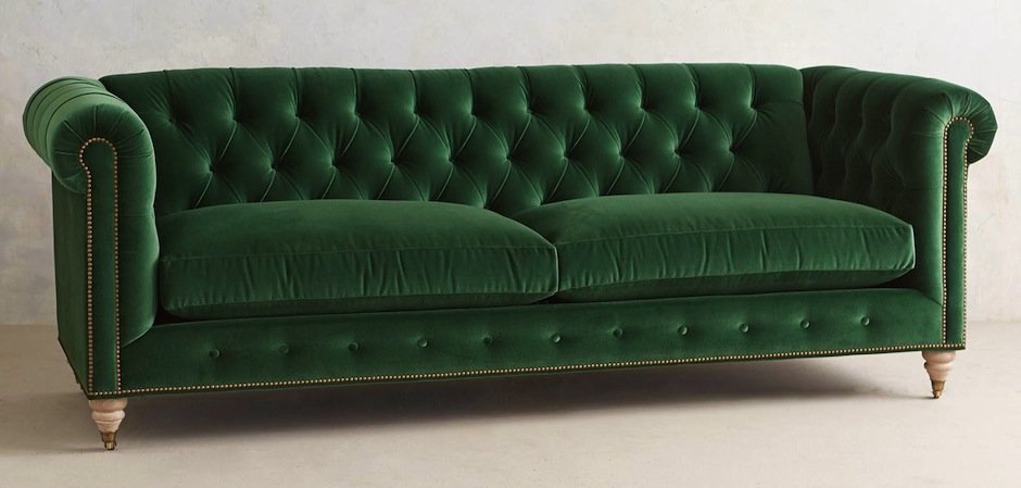 Трехместный диван Velvet Lyre Chesterfield Sofa Трехместный диван Velvet Lyre Chesterfield Sofa - Loft-Concept в Орле