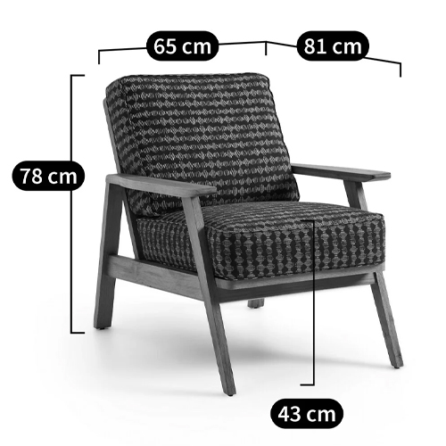 Кресло с каркасом из массива дуба Deniaud Oak Blue Print  Armchair в Орле