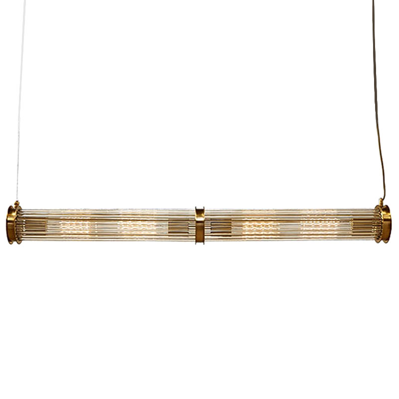 Подвесной светильник Glass TUBE Pendant Double Gold Глянцевое золото Прозрачный Подвесной светильник Glass TUBE Pendant Double Gold Глянцевое золото Прозрачный в Орле | Loft Concept
