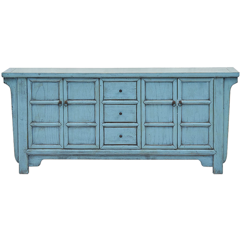 Комод в китайском стиле Blue Chest of Drawers Chinese Collection Голубой Коричневый в Орле | Loft Concept 
