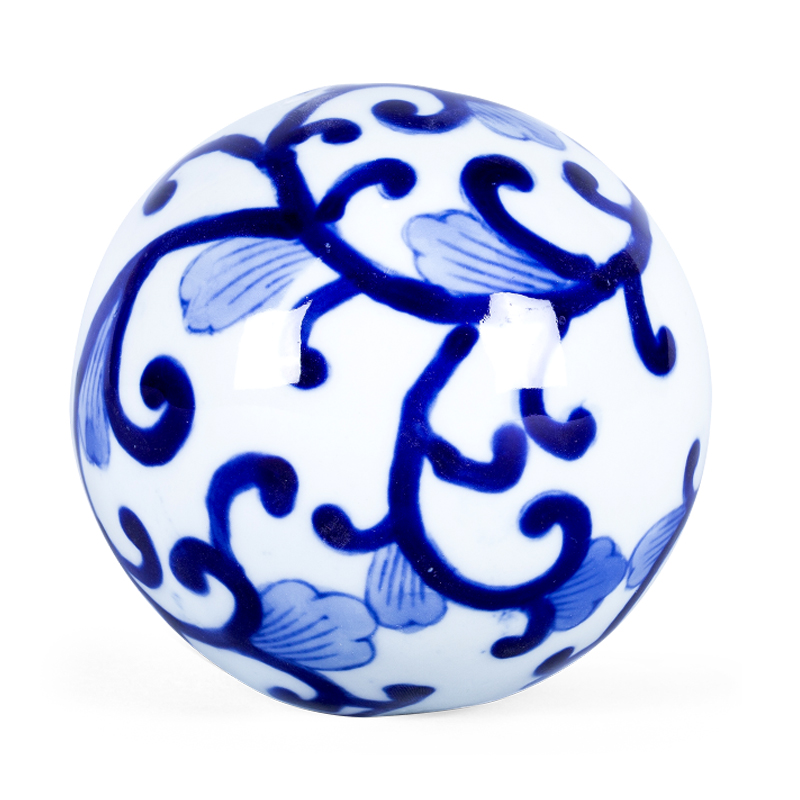 Статуэтка Blue & White Pattern Ball Белый Синий Статуэтка Blue & White Pattern Ball Белый Синий в Орле | Loft Concept