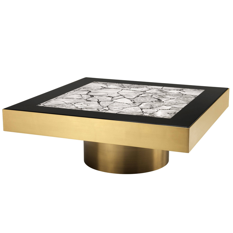 Кофейный стол Eichholtz Coffee Table Tatler Матовая латунь Черный Серый Кофейный стол Eichholtz Coffee Table Tatler Матовая латунь Черный Серый в Орле | Loft Concept