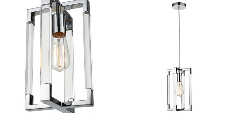 Подвесной светильник Transparent Strips Chromium Frame One Подвесной светильник Transparent Strips Chromium Frame One - Loft-Concept в Орле