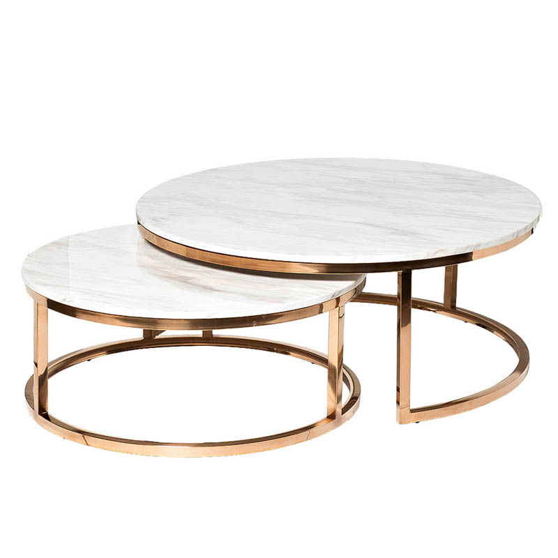 Комплект кофейных столов Hewdonald Coffee Table Глянцевое золото в Орле | Loft Concept 