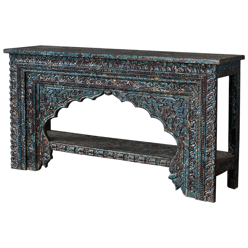 Консоль Rajni Console Коричневый винтаж Бирюзовый Консоль Rajni Console Коричневый винтаж Бирюзовый в Орле | Loft Concept