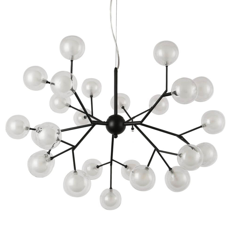 Люстра Berry Branch White Balls Черный Прозрачный Люстра Berry Branch White Balls Черный Прозрачный в Орле | Loft Concept