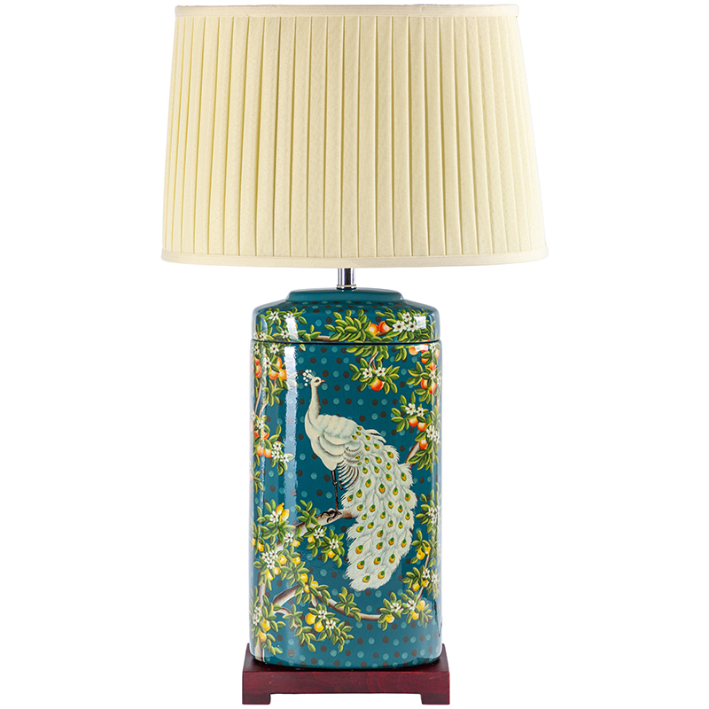 Настольная лампа White Peacock Lampshade Изумрудный Бежевый Мульти Настольная лампа White Peacock Lampshade Изумрудный Бежевый Мульти в Орле | Loft Concept