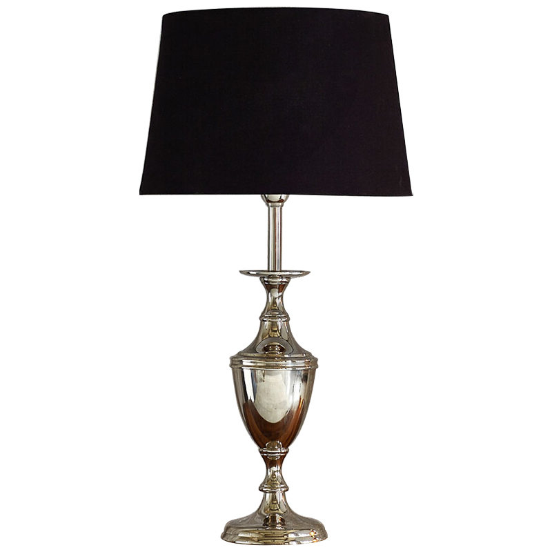 Настольная лампа с абажуром Blake Lampshade Table Lamp Хром Черный Настольная лампа с абажуром Blake Lampshade Table Lamp Хром Черный в Орле | Loft Concept