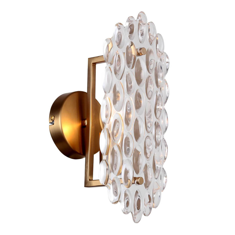Бра Textured Glass Chandelier sconce oval Глянцевое золото Прозрачное Стекло Бра Textured Glass Chandelier sconce oval Глянцевое золото Прозрачное Стекло в Орле | Loft Concept