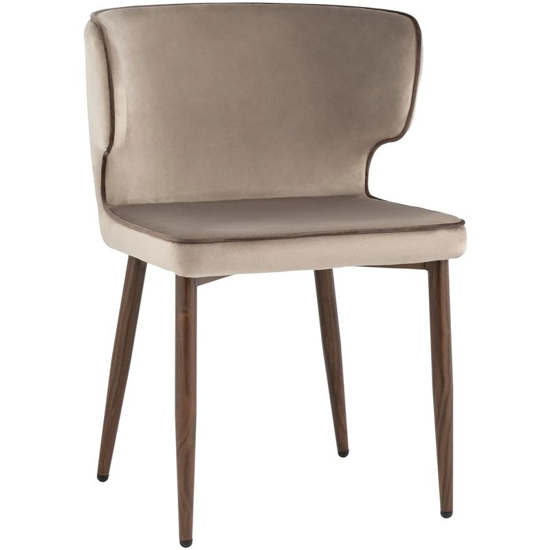Стул Chair Бежевый Велюр с Коричневым кантом Бежевый Коричневый Стул Chair Бежевый Велюр с Коричневым кантом Бежевый Коричневый в Орле | Loft Concept