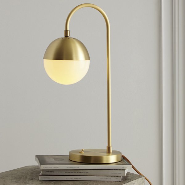 Настольная лампа Cedar Moss Table Lamp Латунь Белый Настольная лампа Cedar Moss Table Lamp Латунь Белый в Орле | Loft Concept