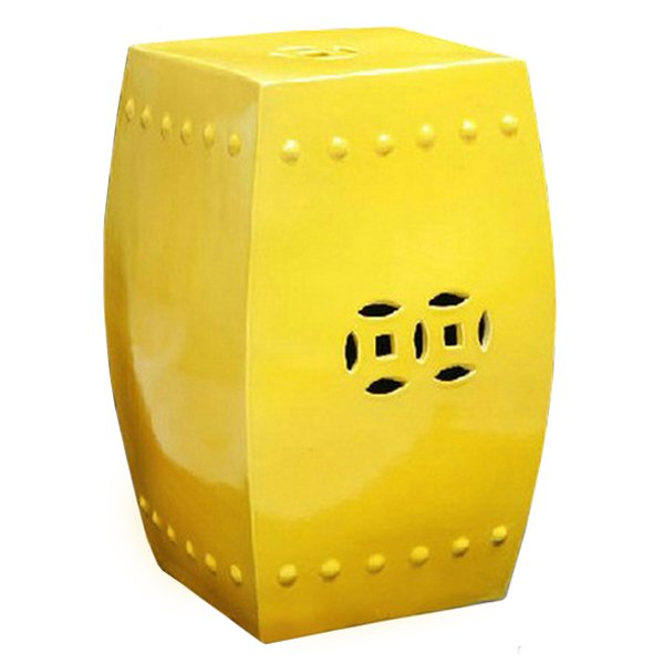 Желтый китайский табурет Octagon Prosperity Garden Stool Желтый Желтый китайский табурет Octagon Prosperity Garden Stool Желтый в Орле | Loft Concept