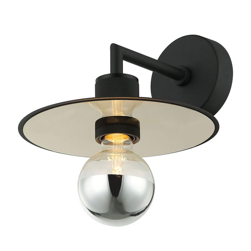 Бра Bruno Hat Black Wall Lamp Черный Золотой Бра Bruno Hat Black Wall Lamp Черный Золотой в Орле | Loft Concept