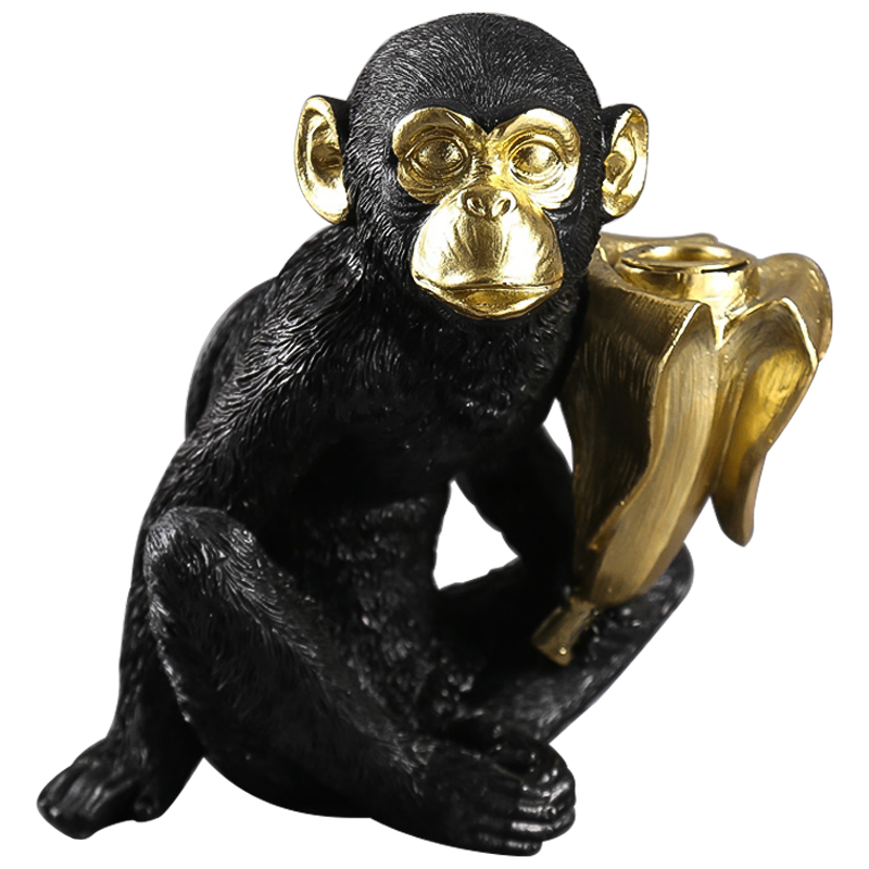 Подсвечник Black Monkey Черный Золотой Подсвечник Black Monkey Черный Золотой в Орле | Loft Concept