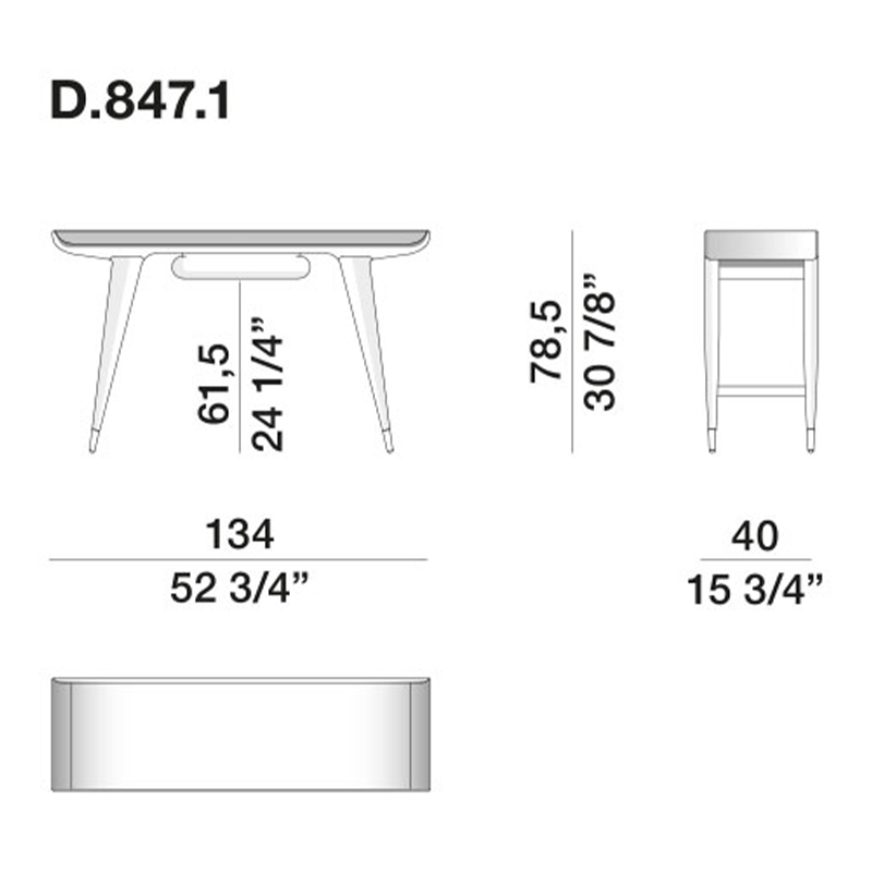 Дизайнерский рабочий стол из массива дерева Gio Ponti D.847.1 Writing Desk Дизайнерский рабочий стол из массива дерева Gio Ponti D.847.1 Writing Desk в Орле