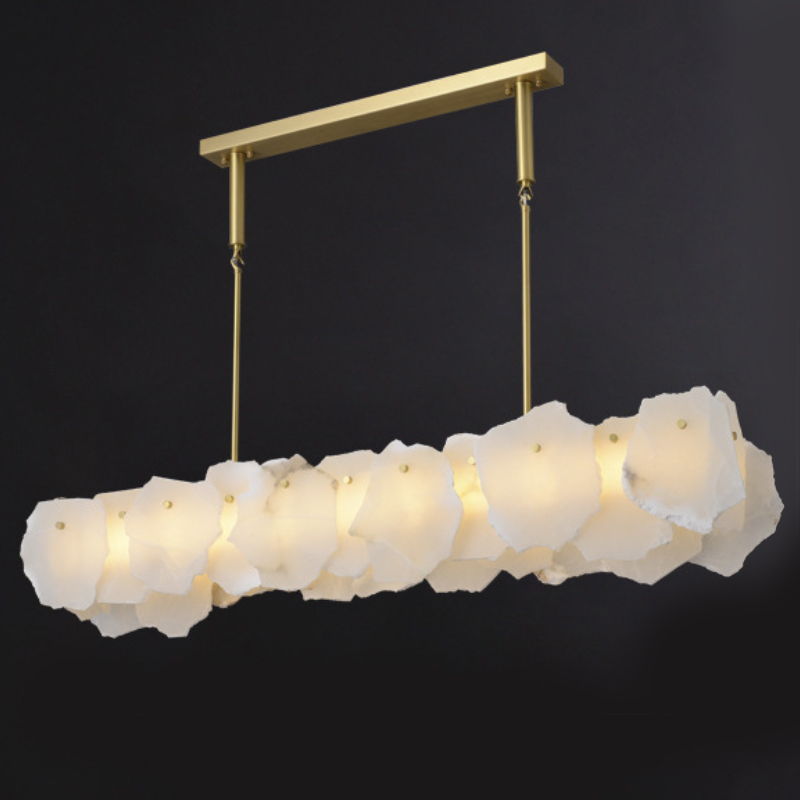 Люстра Lucretia Marble Rectangular Chandelier Латунь Белый Мрамор Bianco Люстра Lucretia Marble Rectangular Chandelier Латунь Белый Мрамор Bianco в Орле | Loft Concept