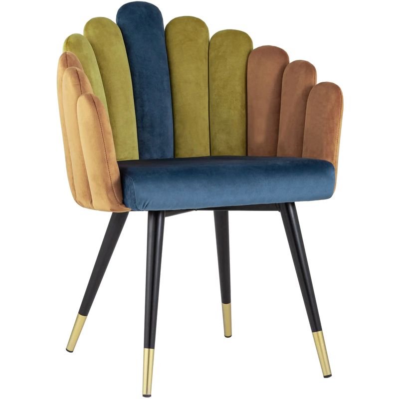 Стул Camellia Chair Синий и Карамельный Велюр Синий Карамель Черный Оливковый в Орле | Loft Concept 