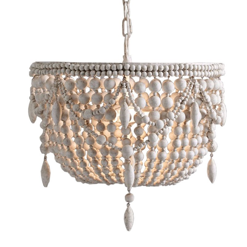 Люстра RH Anselme White Wood Weathered Chandelier Белый Люстра RH Anselme White Wood Weathered Chandelier Белый в Орле | Loft Concept