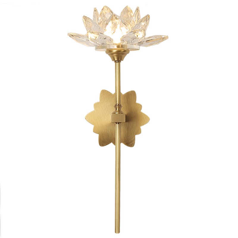 Настенный светильник Хрустальный Цветок Лотоса Lotus flower Wall Clear Glass C Латунь Прозрачное Стекло Настенный светильник Хрустальный Цветок Лотоса Lotus flower Wall Clear Glass C Латунь Прозрачное Стекло в Орле | Loft Concept