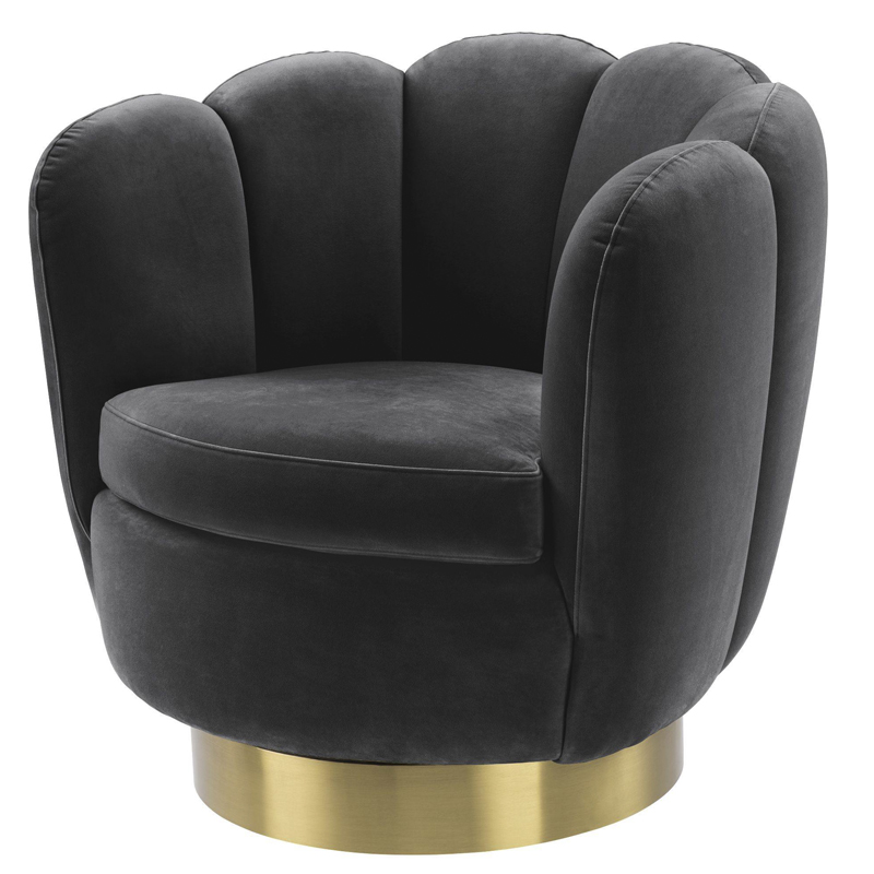 Кресло Eichholtz Swivel Chair Mirage dark grey Серый Матовая латунь Кресло Eichholtz Swivel Chair Mirage dark grey Серый Матовая латунь в Орле | Loft Concept