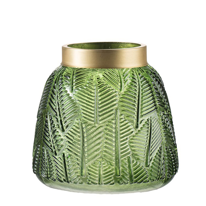 Ваза Green Vase Golden Throat Золотой Прозрачный зеленый Ваза Green Vase Golden Throat Золотой Прозрачный зеленый в Орле | Loft Concept