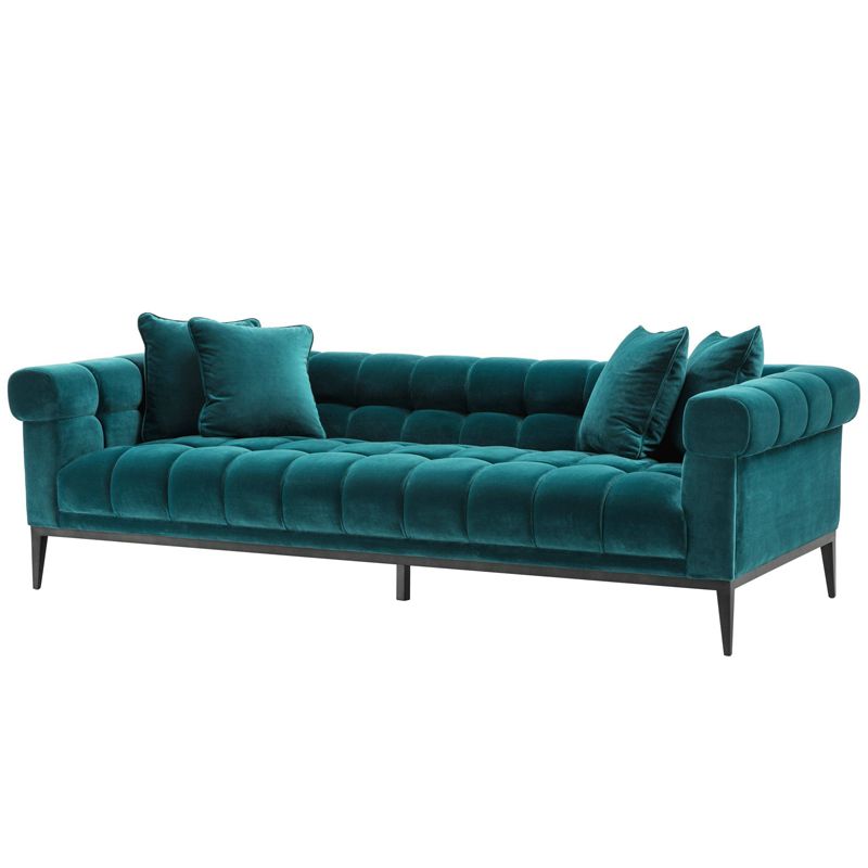 Диван Eichholtz Sofa Aurelio sea green Бирюзовый Черный Диван Eichholtz Sofa Aurelio sea green Бирюзовый Черный в Орле | Loft Concept