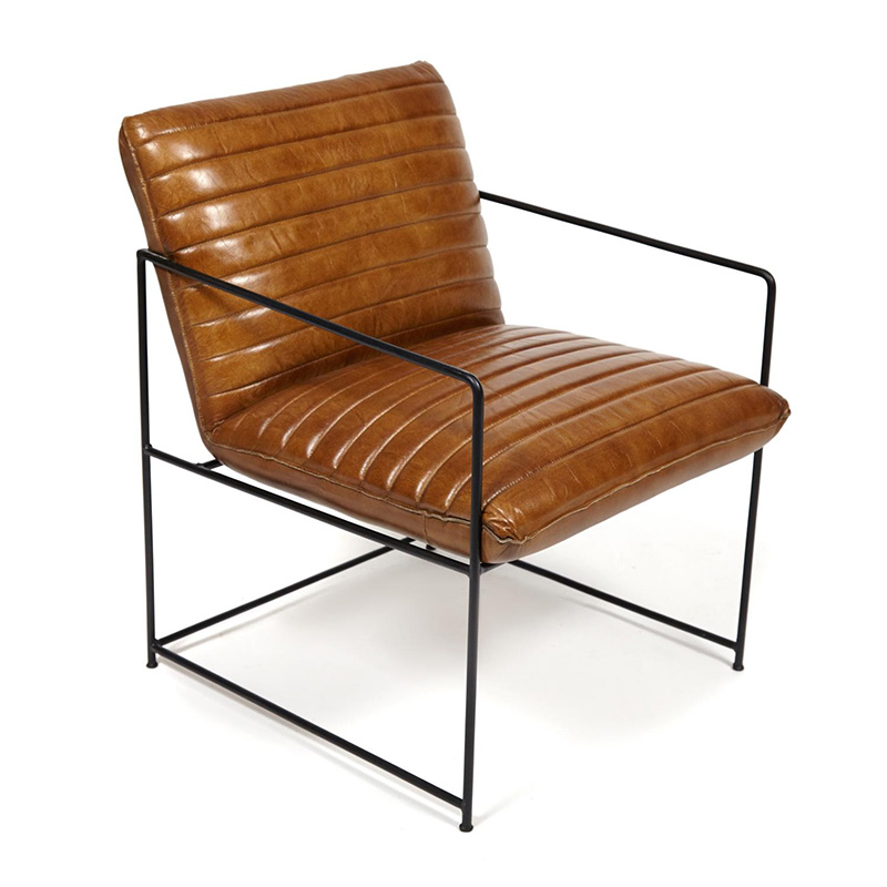 Кресло Industrial Frame buffalo leather armchair Черный Коричневый Кресло Industrial Frame buffalo leather armchair Черный Коричневый в Орле | Loft Concept