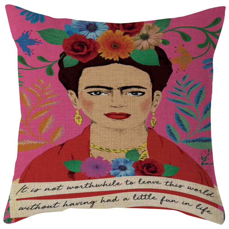 Декоративная подушка Frida Kahlo 16 Розовый Мульти Декоративная подушка Frida Kahlo 16 Розовый Мульти в Орле | Loft Concept