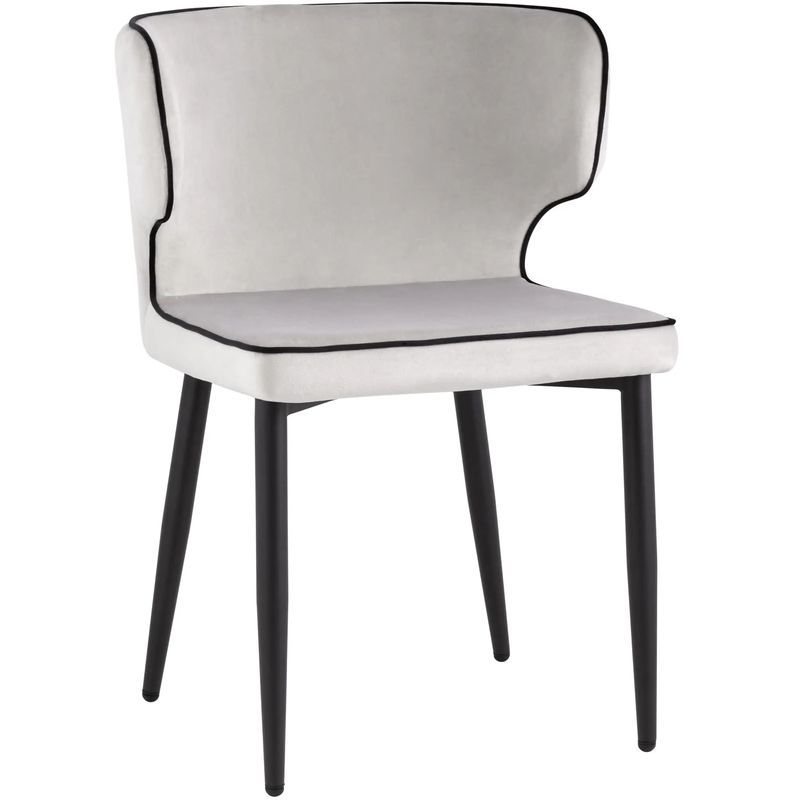 Стул Mateo Chair Молочный Велюр с Черным кантом Молочный Черный Стул Mateo Chair Молочный Велюр с Черным кантом Молочный Черный в Орле | Loft Concept