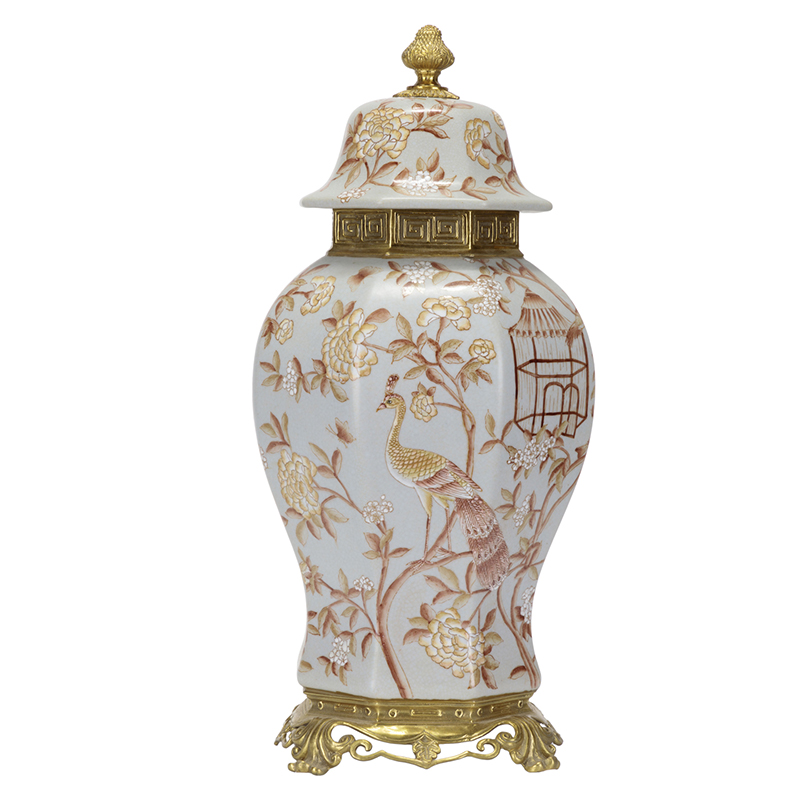 Ваза Golden Peacock Vase Золотой Белый Ваза Golden Peacock Vase Золотой Белый в Орле | Loft Concept