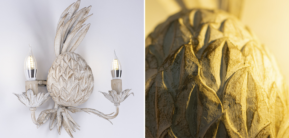 Бра Ананас белый прованс Pineapple Wall Lamp Бра Ананас белый прованс Pineapple Wall Lamp - Loft-Concept в Орле