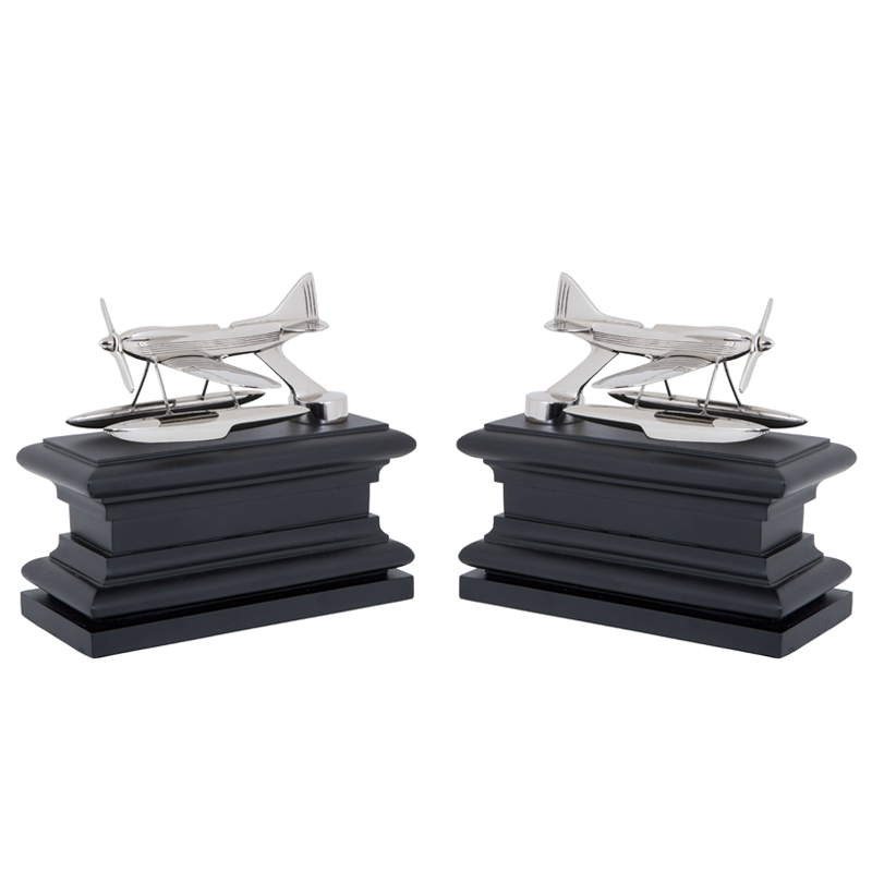 Держатель для книг Eichholtz Bookend Hydroplane set of 2 Nickel Никель Черный Держатель для книг Eichholtz Bookend Hydroplane set of 2 Nickel Никель Черный в Орле | Loft Concept