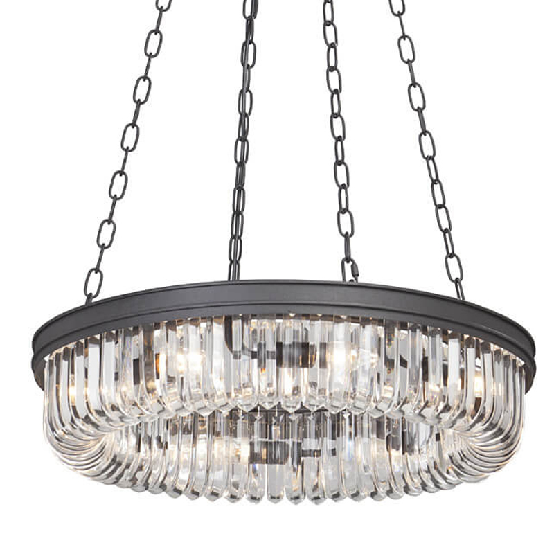 Люстра Retro Frozen Clear Glass Chandelier D 62 Черный Люстра Retro Frozen Clear Glass Chandelier D 62 Черный в Орле | Loft Concept