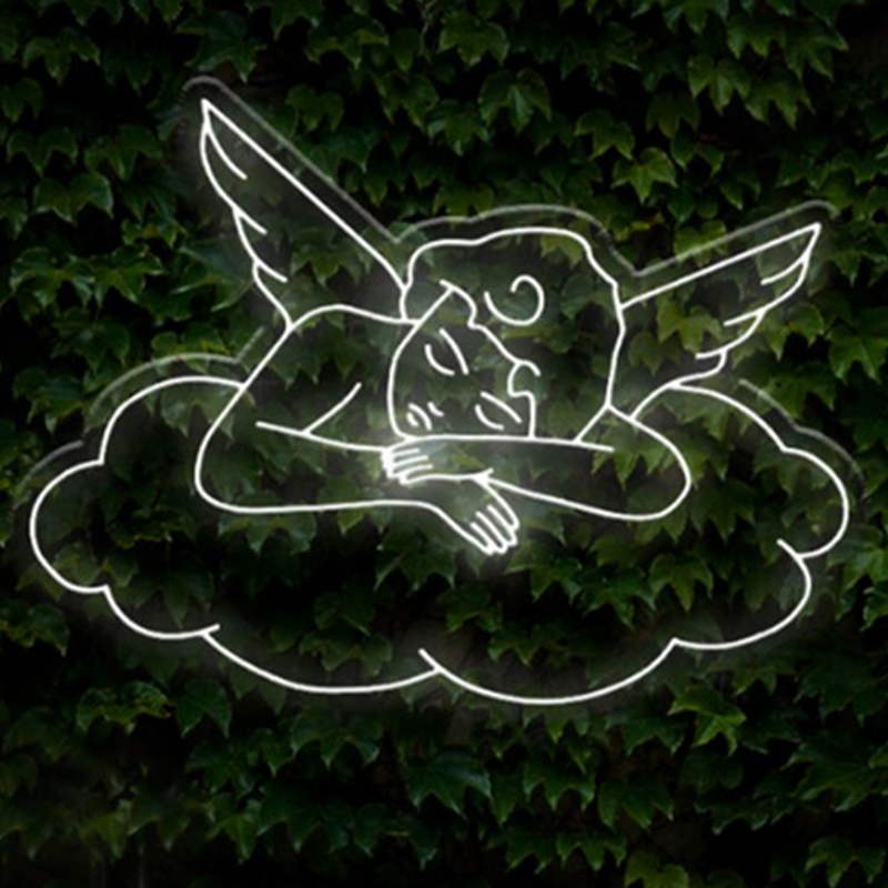 Неоновая настенная лампа Sleeping Angel Neon Wall Lamp Белый Белый Прозрачный Неоновая настенная лампа Sleeping Angel Neon Wall Lamp Белый Белый Прозрачный в Орле | Loft Concept