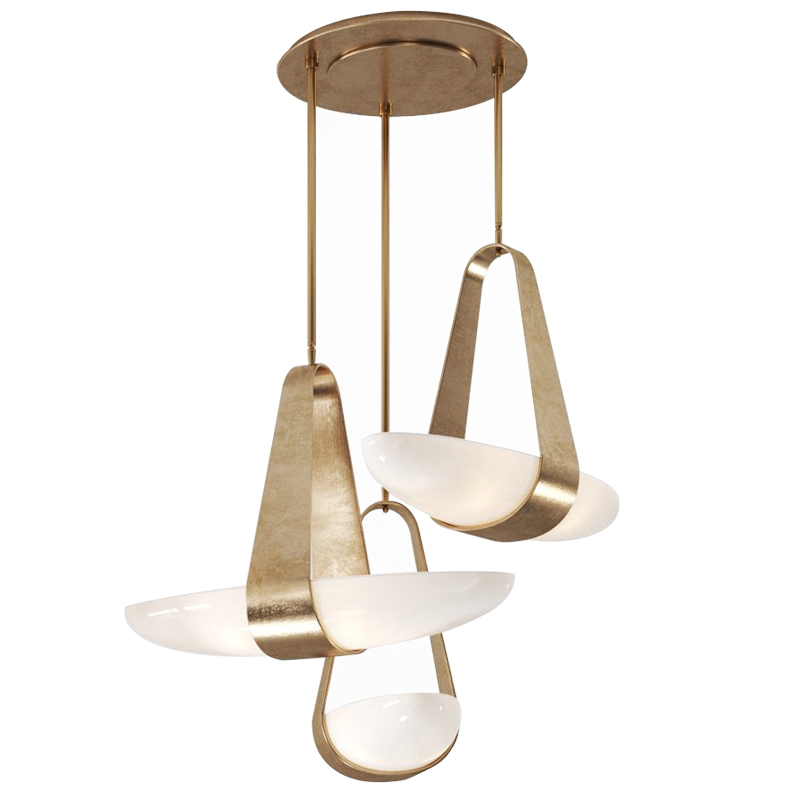 Дизайнерский Cветильник Hilliard Sophia Chandelier 3 плафона Белый Античная Бронза Дизайнерский Cветильник Hilliard Sophia Chandelier 3 плафона Белый Античная Бронза в Орле | Loft Concept
