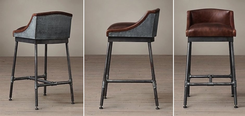Барный стул Iron Scaffold Bar stool brown Барный стул Iron Scaffold Bar stool brown - Loft-Concept в Орле