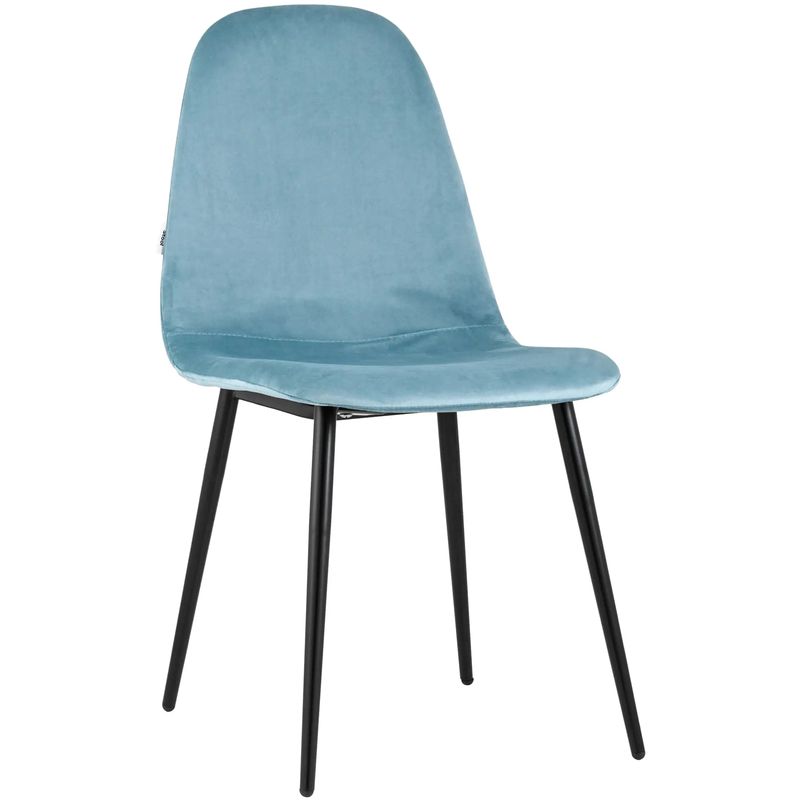 Стул Archie Chair Черные ножки Голубой Велюр Голубой пастельный Черный Стул Archie Chair Черные ножки Голубой Велюр Голубой пастельный Черный в Орле | Loft Concept