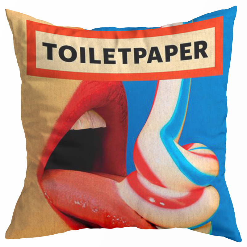 Декоративная подушка Seletti Toothpaste Toiletpaper Мульти Синий Красный Декоративная подушка Seletti Toothpaste Toiletpaper Мульти Синий Красный в Орле | Loft Concept